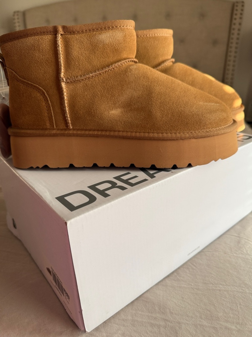 Chestnut Suede Platform Booties